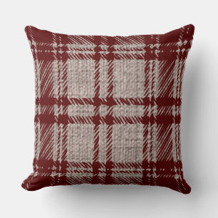Coussin Carreaux Marron