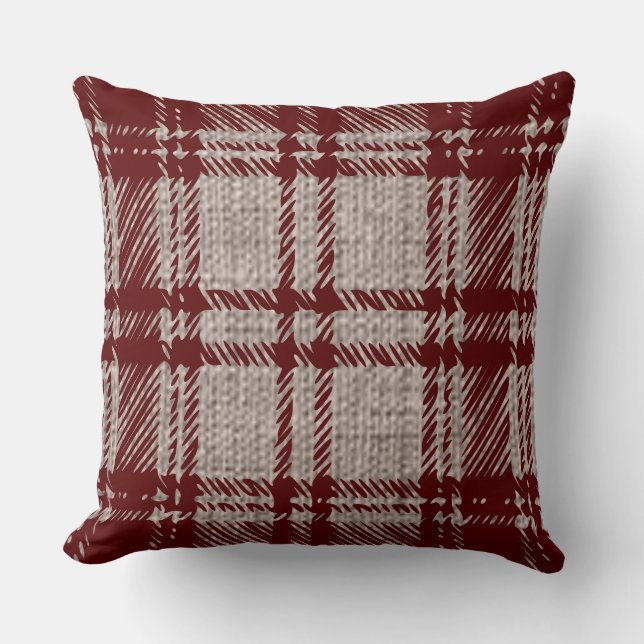 Coussin Carreaux Marron  (Recto)