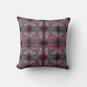 Coussin Carreaux Méditerranéens Bourguignons Turquoise Mos