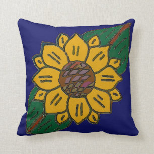 Coussin Carreaux mexicains Sunflower bleu