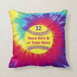 Coussin Carreaux mignons du base-ball de colorant de