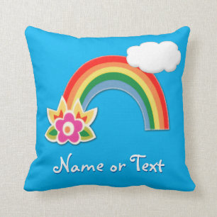 Coussin Carreaux personnalisés d'arc-en-ciel dans VOS