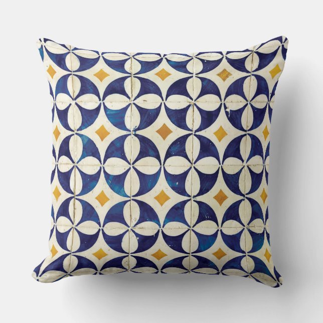 Coussin Carreaux portugais - Azulejo Motif Design (Recto)