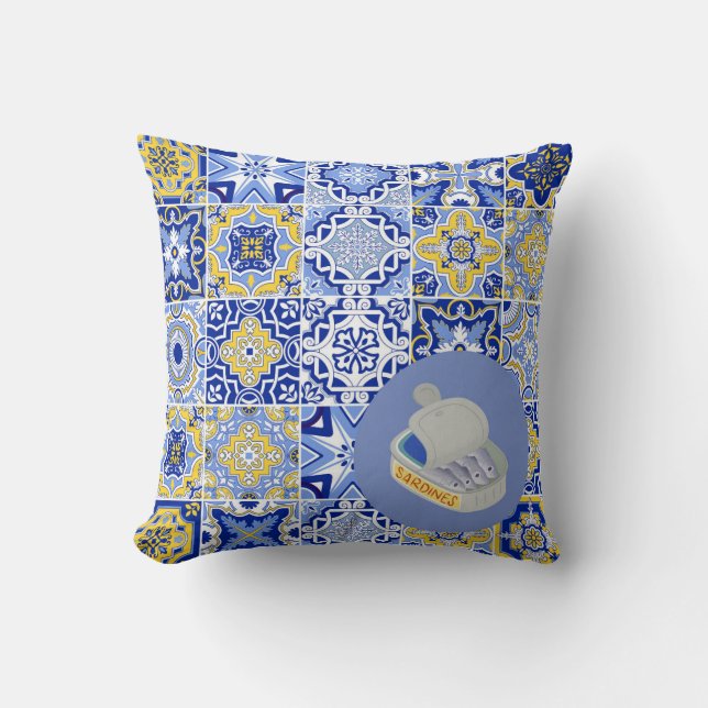 Coussin Carreaux portugais et sardines (Recto)