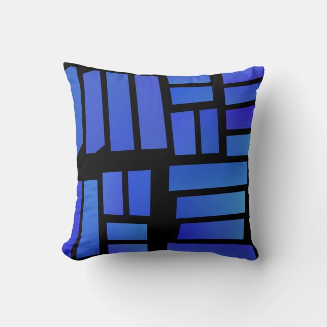 Coussin Carreaux rectangulaires bleus sur un arrière - pla (Recto)