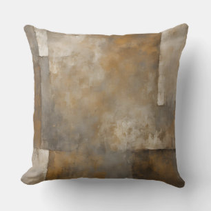 Coussin Carreaux Vieillis Marron et Or de l'Ancien Monde