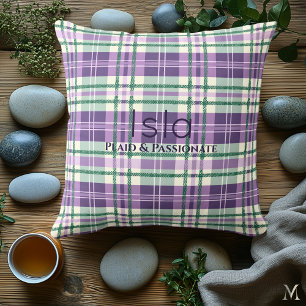 Coussin Carreaux violet et vert   Tartan élégant personnal