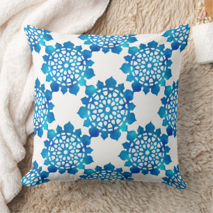 Coussin Carrelage bleu indigo