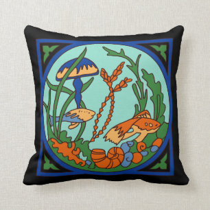 Coussin Carrelage de l'île Catalina Vintage Jardin sous-m