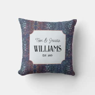Coussin Carrelage décoratif bleu personnalisé