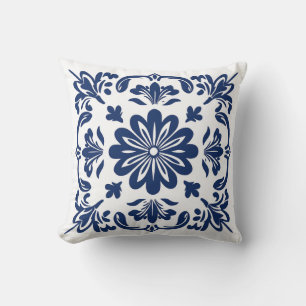 Coussin Carrelage en céramique folklorique ethnique en sty