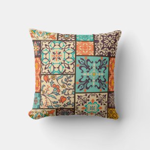 Coussin Carrelage en Patchwork coloré : Motifs de Majolica