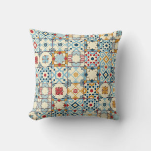 Coussin Carrelage marocain, motif sans couture colorée.