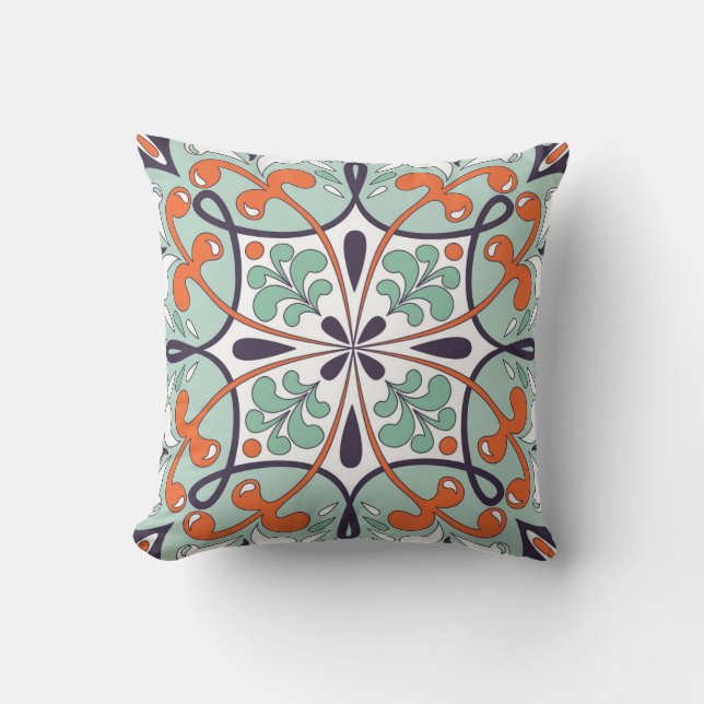 Coussin Carrelage marocain oriental Design floral (Recto)