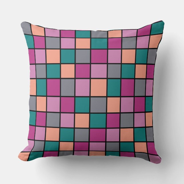 Coussin Carrelage moderne Motif 5 couleurs (Recto)