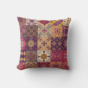 Coussin Carrelage portugais : motif de style talavera.