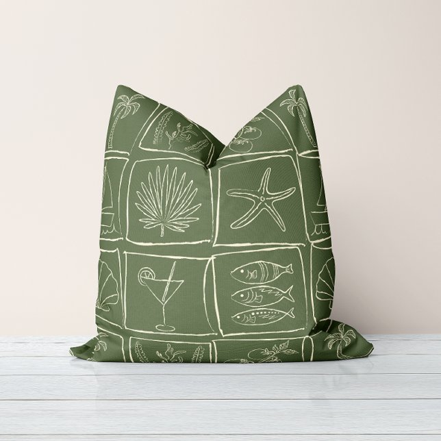 Coussin Carrelage rustique méditerranéen de la côte oliver (Créateur téléchargé)