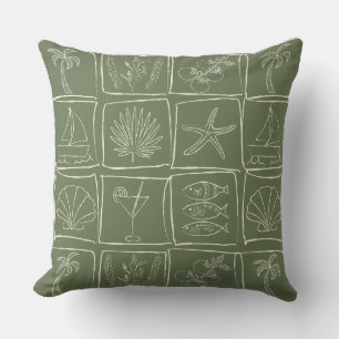 Coussin Carrelage rustique méditerranéen de la côte oliver