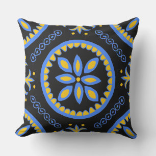 Coussin Carrelage Talavera noir