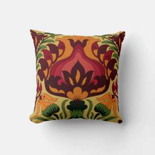 Coussin Carrelage vintage, décoration Art Nouveau.