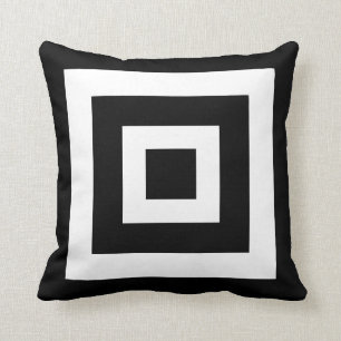 Coussin Carrés Abstraits en noir et blanc