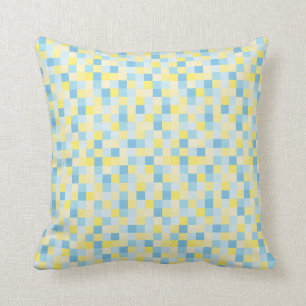 Coussin Carrés bleus et jaunes