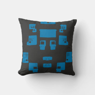 Coussin Carrés bleus sur noir