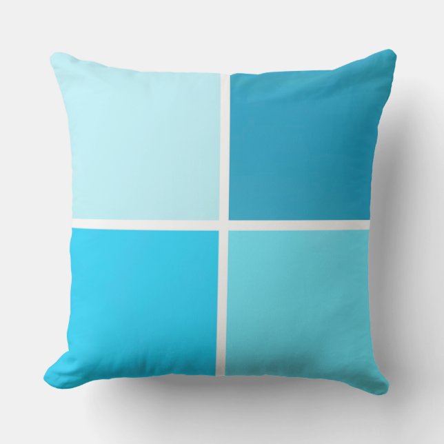 Coussin Carrés de la bulle bleue (Recto)