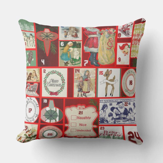 Coussin Carrés de l'illustration de Noël (Recto)
