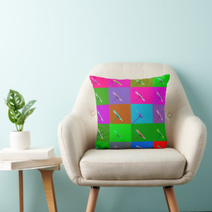 Coussin Carrés de marguerite coloré Abstrait Floral Riche