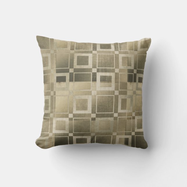 Coussin Carrés dorés atténués Géométrique moderne et glamo (Recto)