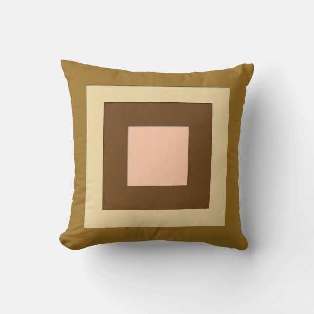 Coussin Carrés en couches du milieu du siècle - bronzage e (Recto)