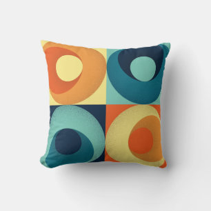 Coussin Carrés et cercles rétro : Motif des années 60