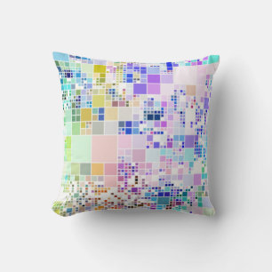 Coussin Carrés géométriques carrelés de couleurs pastel