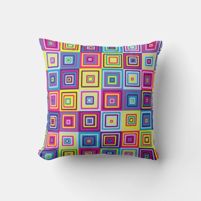 Coussin Carrés géométriques colorés (Recto)