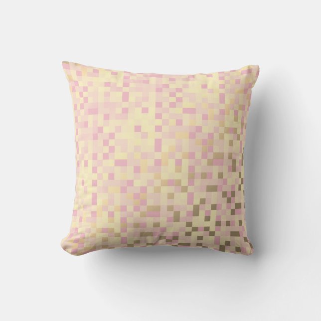 Coussin Carrés géométriques Foxier Gold Rose Cyber (Recto)