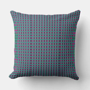 Coussin Carrés Géométriques Modernes Bandes Colorées