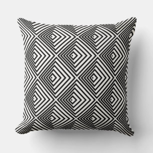 Coussin Carrés imbriqués vintages noirs et blancs