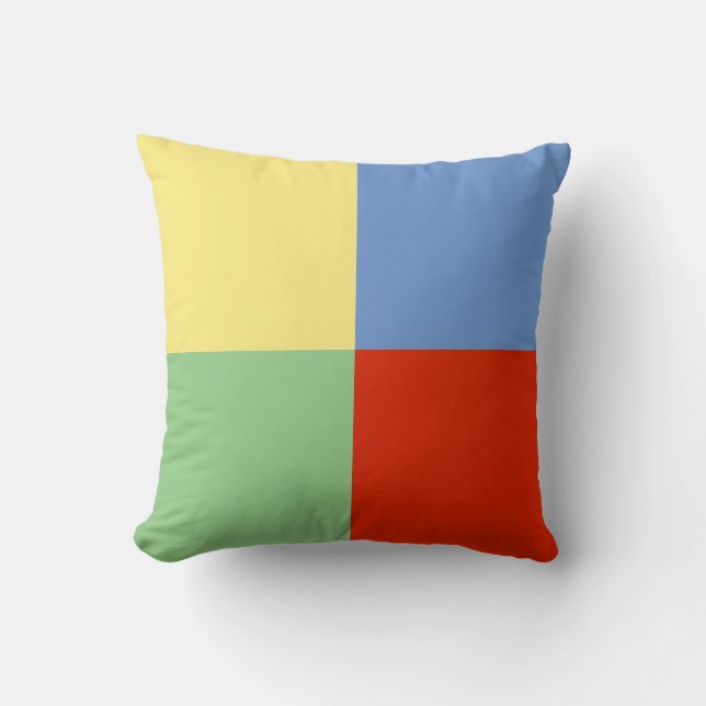 Coussin Carrés jaunes bleus rouges verts (Recto)