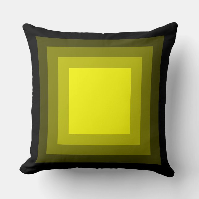 Coussin Carrés mélangés - Noir à Jaune (Recto)