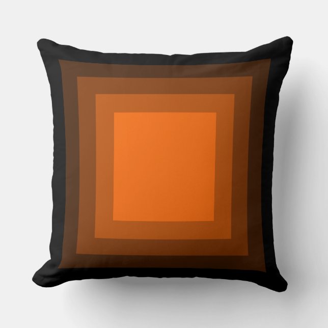 Coussin Carrés mélangés - Noir à orange (Recto)