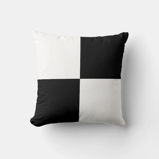Coussin Carrés modernes noir blanc (Recto)
