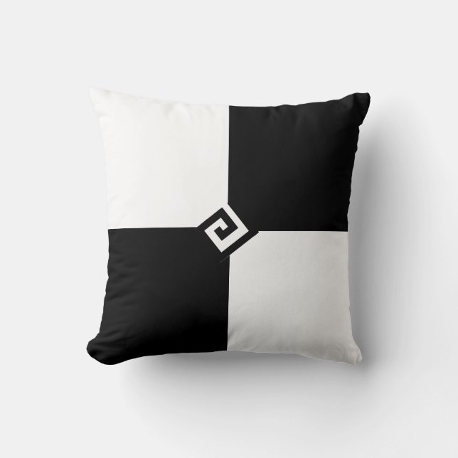 Coussin Carrés modernes noir et blanc (Recto)