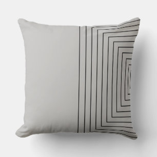 Coussin Carrés nichés en gris noir Jeu d'oreiller