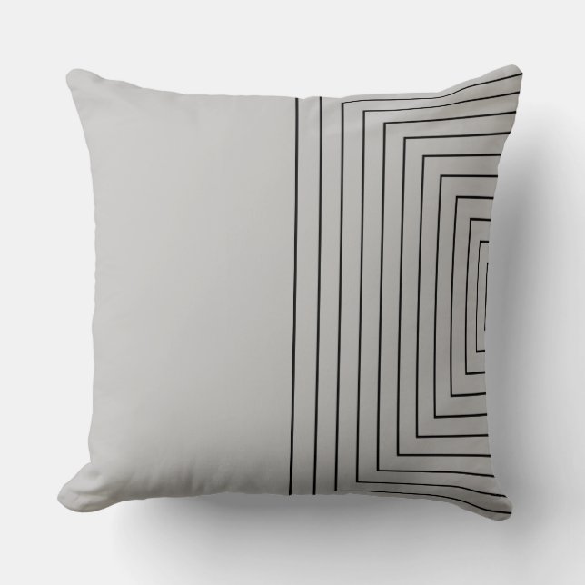 Coussin Carrés nichés en gris noir Jeu d'oreiller (Recto)