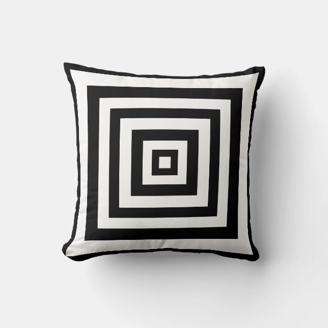 Coussin carrés noirs blancs jettent l'oreiller (Recto)