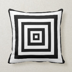 Coussin carrés noirs blancs jettent l'oreiller