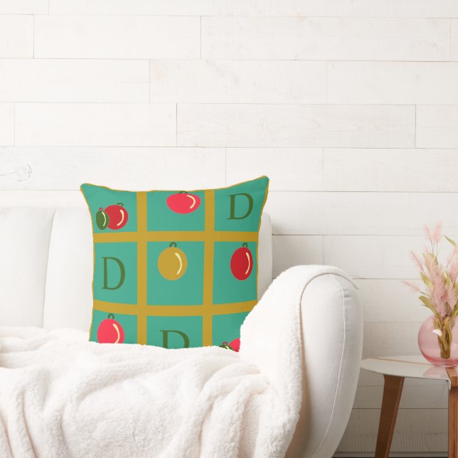 Coussin Carrés ornementaux de vacances personnalisés sur l (Canapé)