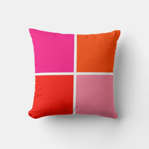 Coussin Carrés roses et orange