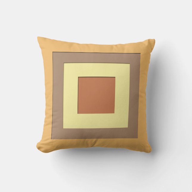 Coussin Carrés superposés de milieu de siècle - Neutres de (Recto)